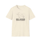Dachshund Diagram T-Shirt — “Model: Dachshund Engineered for Stubbornness”