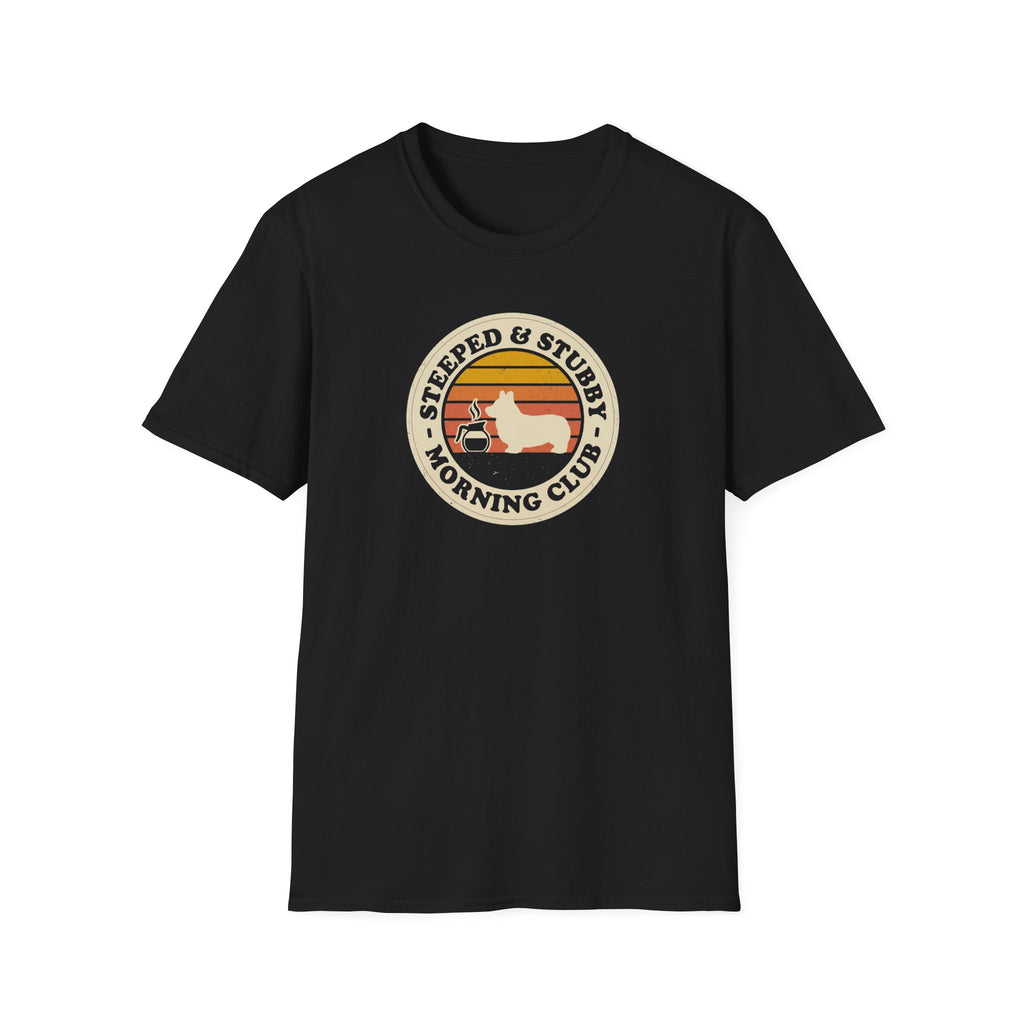 T‑Shirt — "Steeped & Stubborn Morning Club" Vintage Coffee Tee