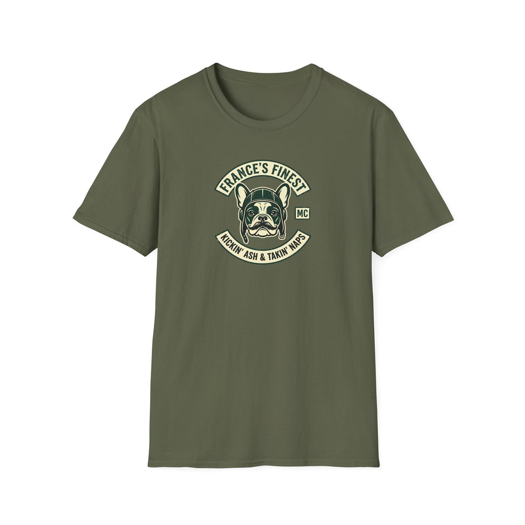 France's Finest Bulldog T-Shirt — Retro French Bulldog Design (Text: "France's Finest")
