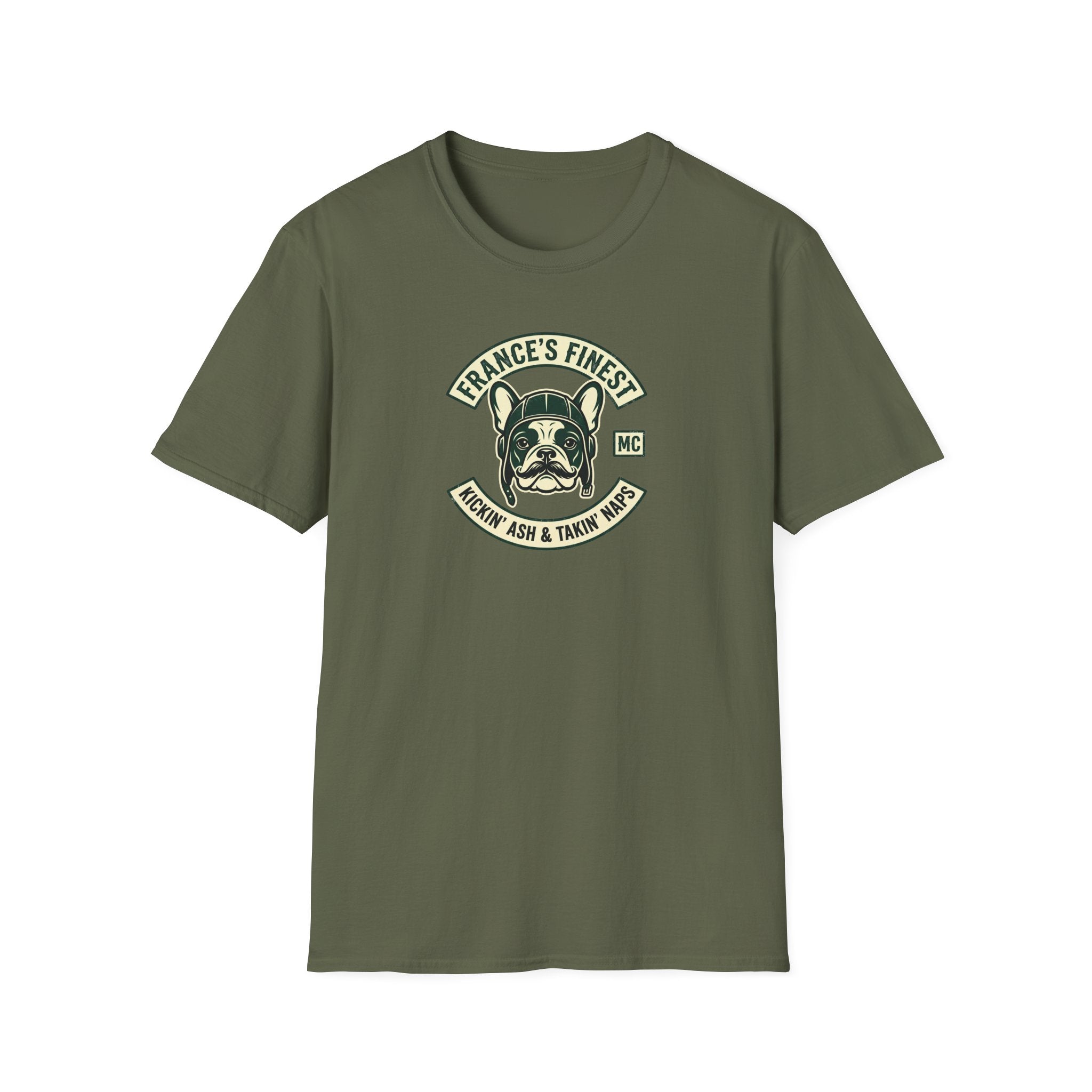 France's Finest Bulldog T-Shirt — Retro French Bulldog Design (Text: "France's Finest")