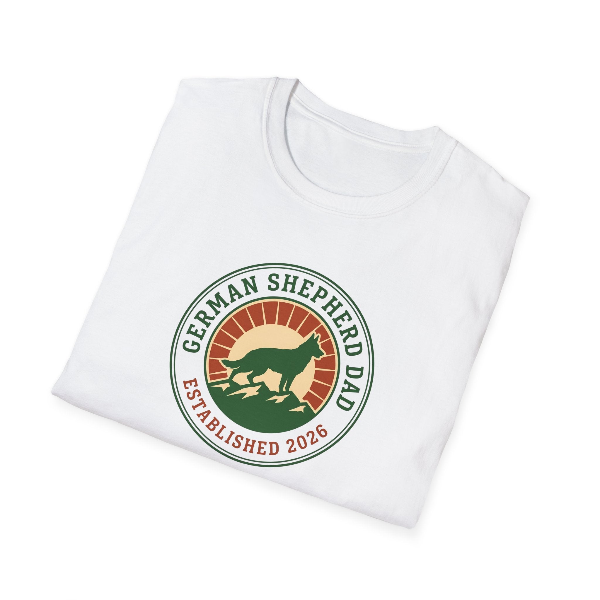 German Shepherd Dad T-Shirt – Retro Established 2026 Dog Owner Tee