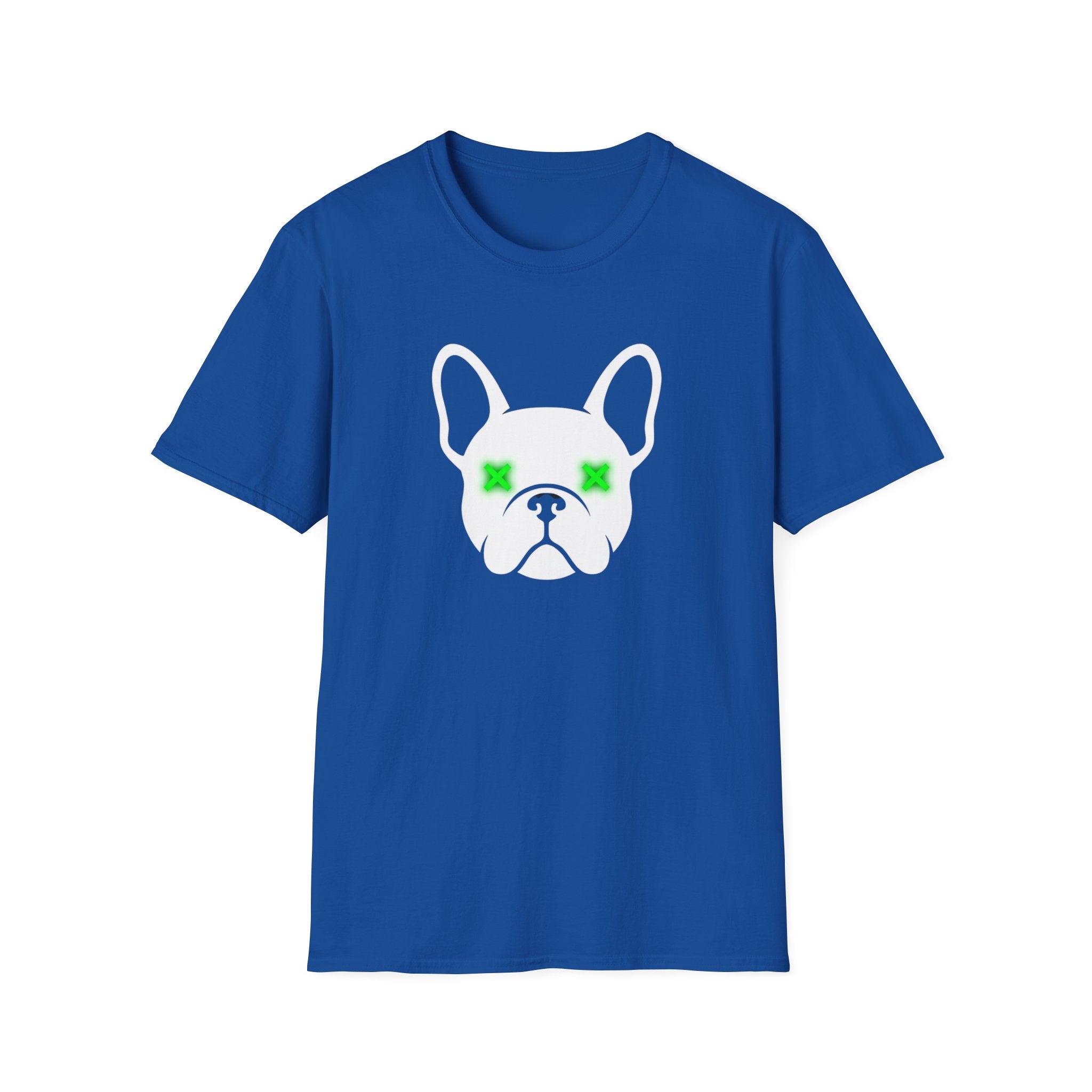 French Bulldog Tee — Neon Green Star Eyes Dog Shirt