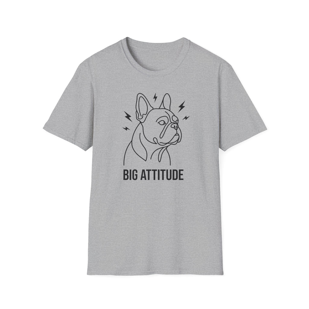 Big Attitude French Bulldog T-Shirt — Cute Bulldog Line Art Tee