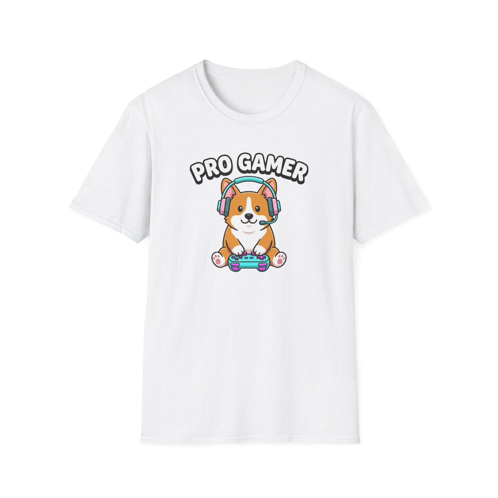 Pro Gamer Corgi T-Shirt — Cute Gaming Shirt with Headset & Controller