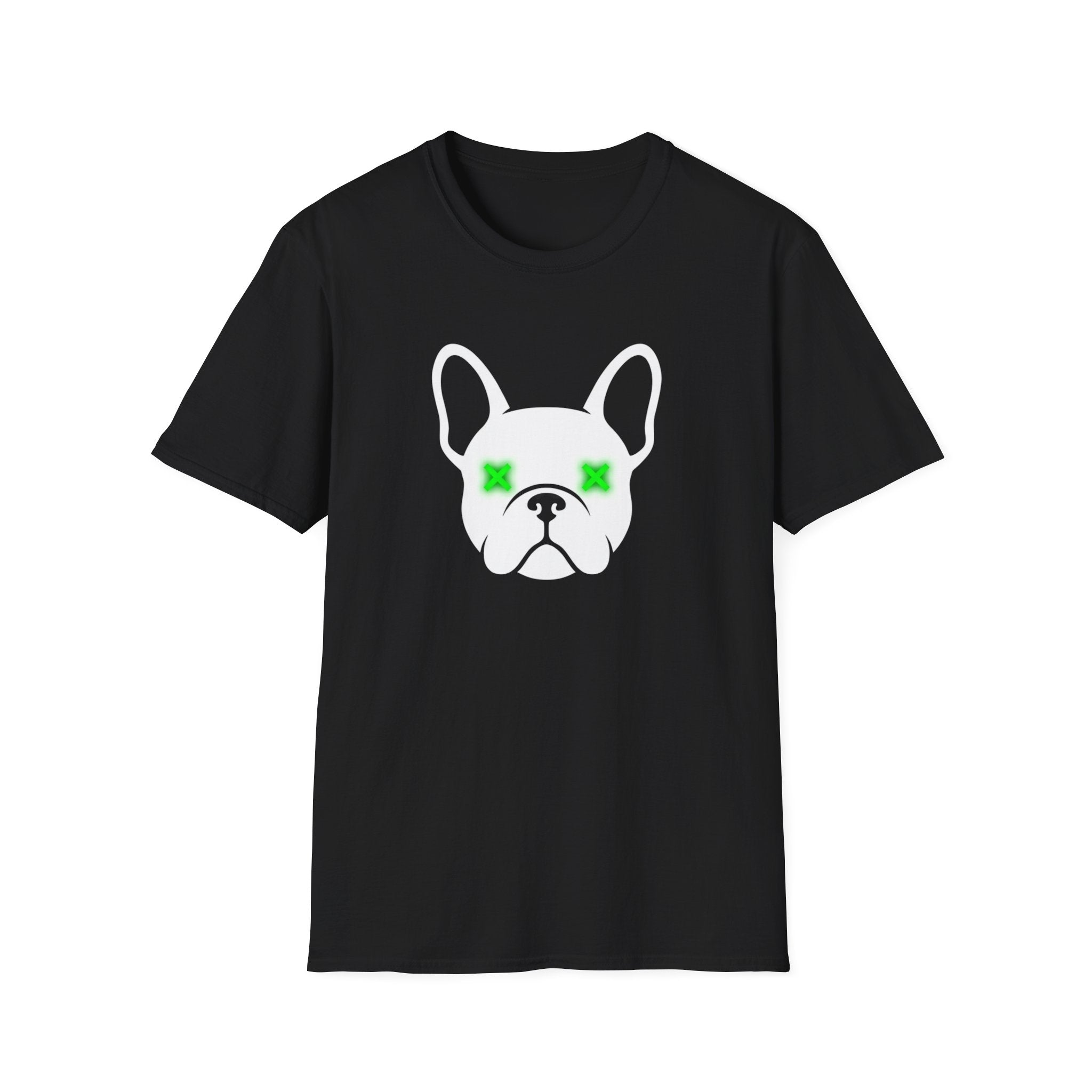 French Bulldog Tee — Neon Green Star Eyes Dog Shirt