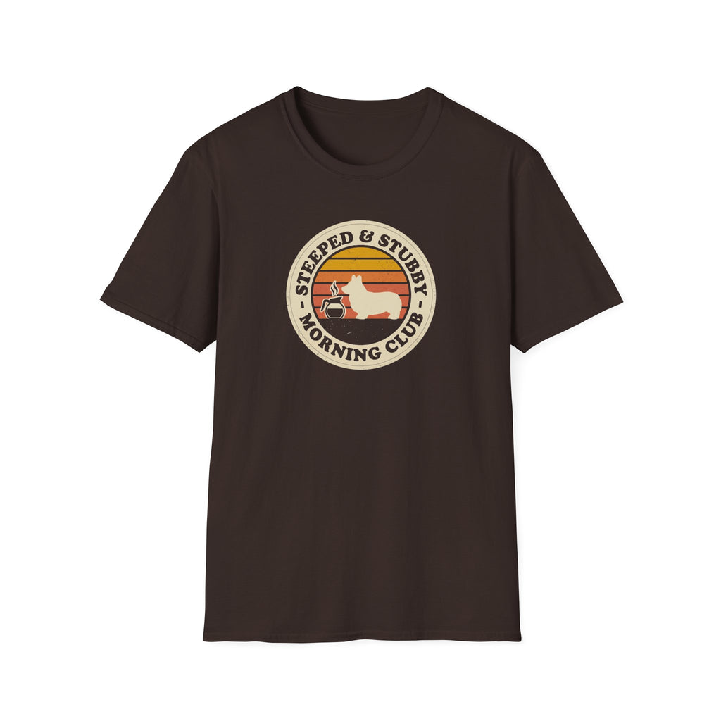 T‑Shirt — "Steeped & Stubborn Morning Club" Vintage Coffee Tee
