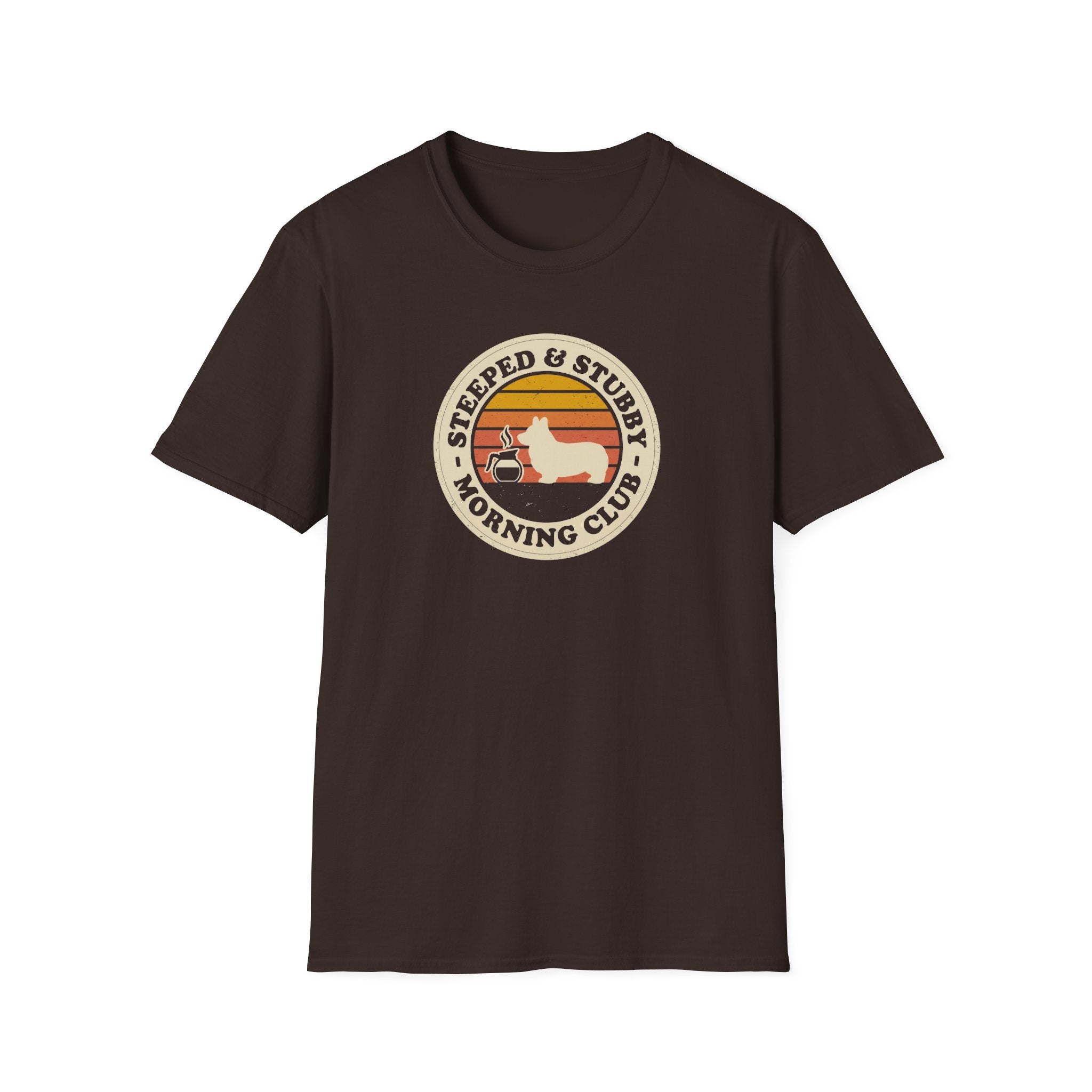 T‑Shirt — "Steeped & Stubborn Morning Club" Vintage Coffee Tee