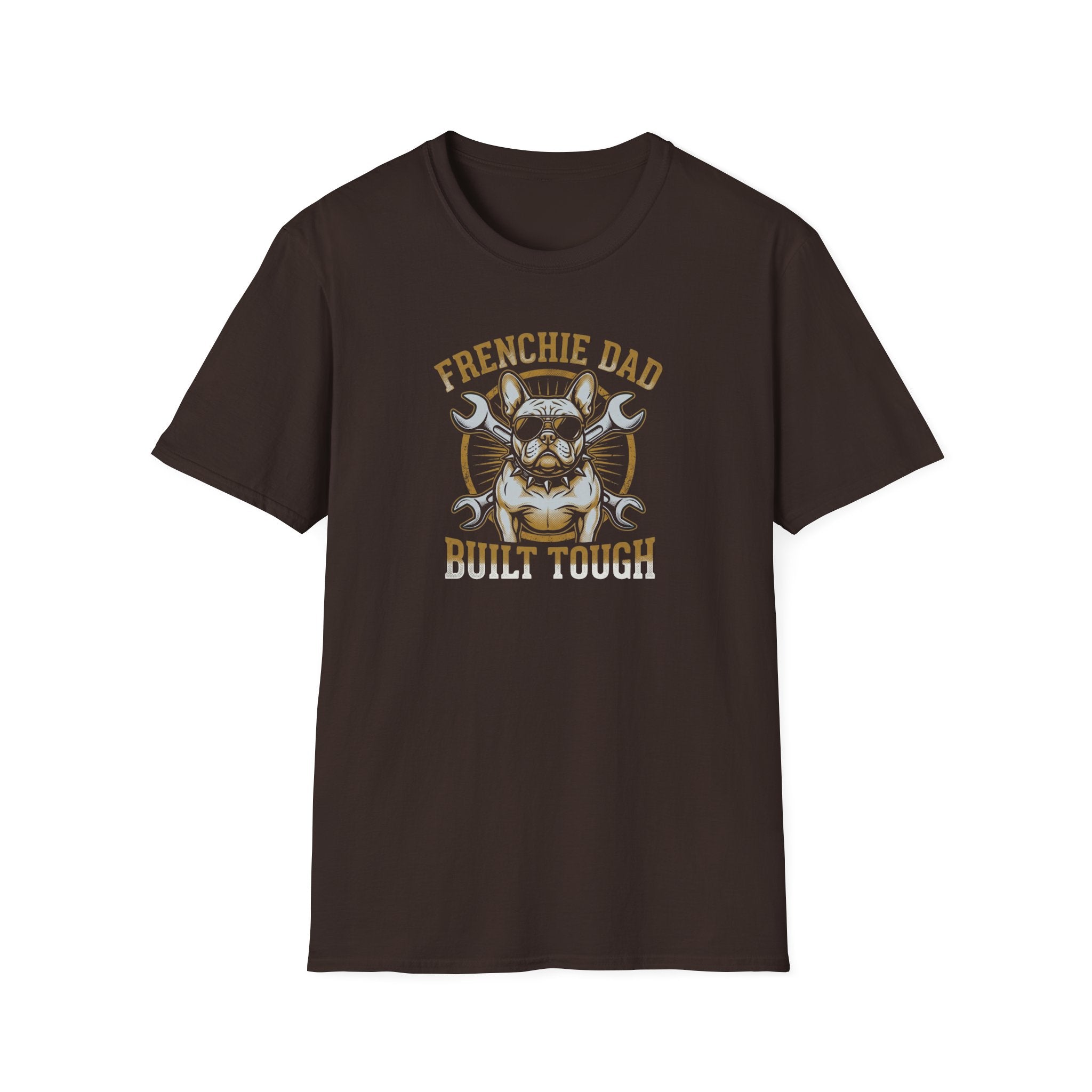 Frenchie Dad T-Shirt — "Built Tough" Bulldog Dad Graphic Tee