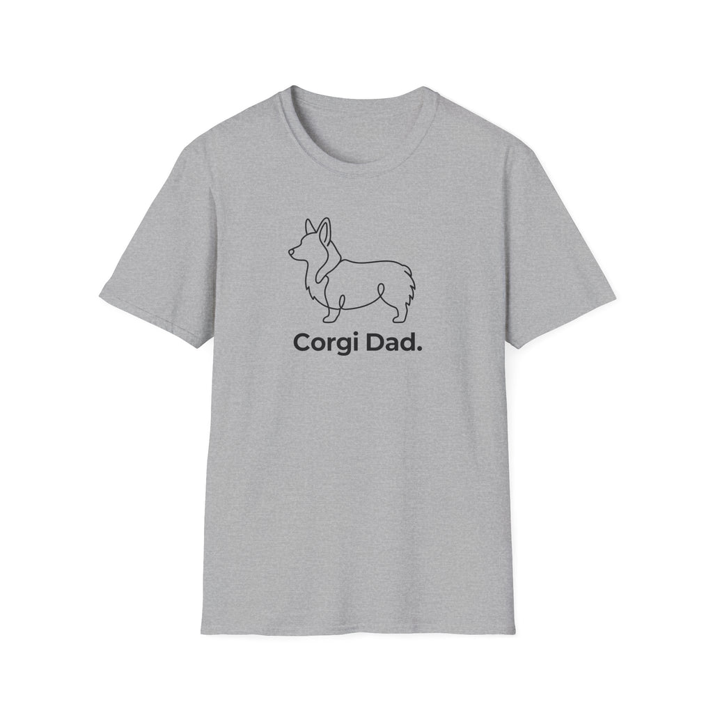 Corgi Dad T-Shirt – Minimal Line Art Pembroke Corgi Tee for Dog Dads