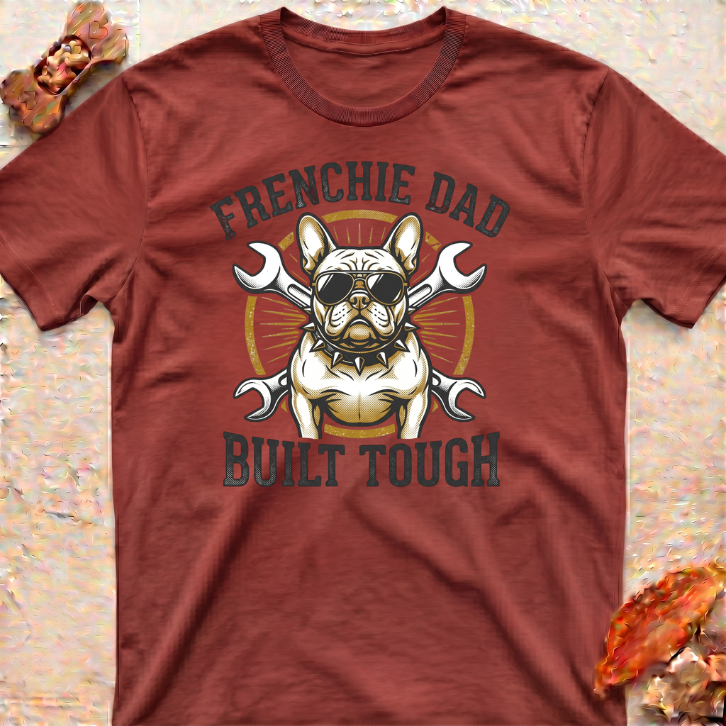 T-Shirt — "Frenchie Dad Built Tough"