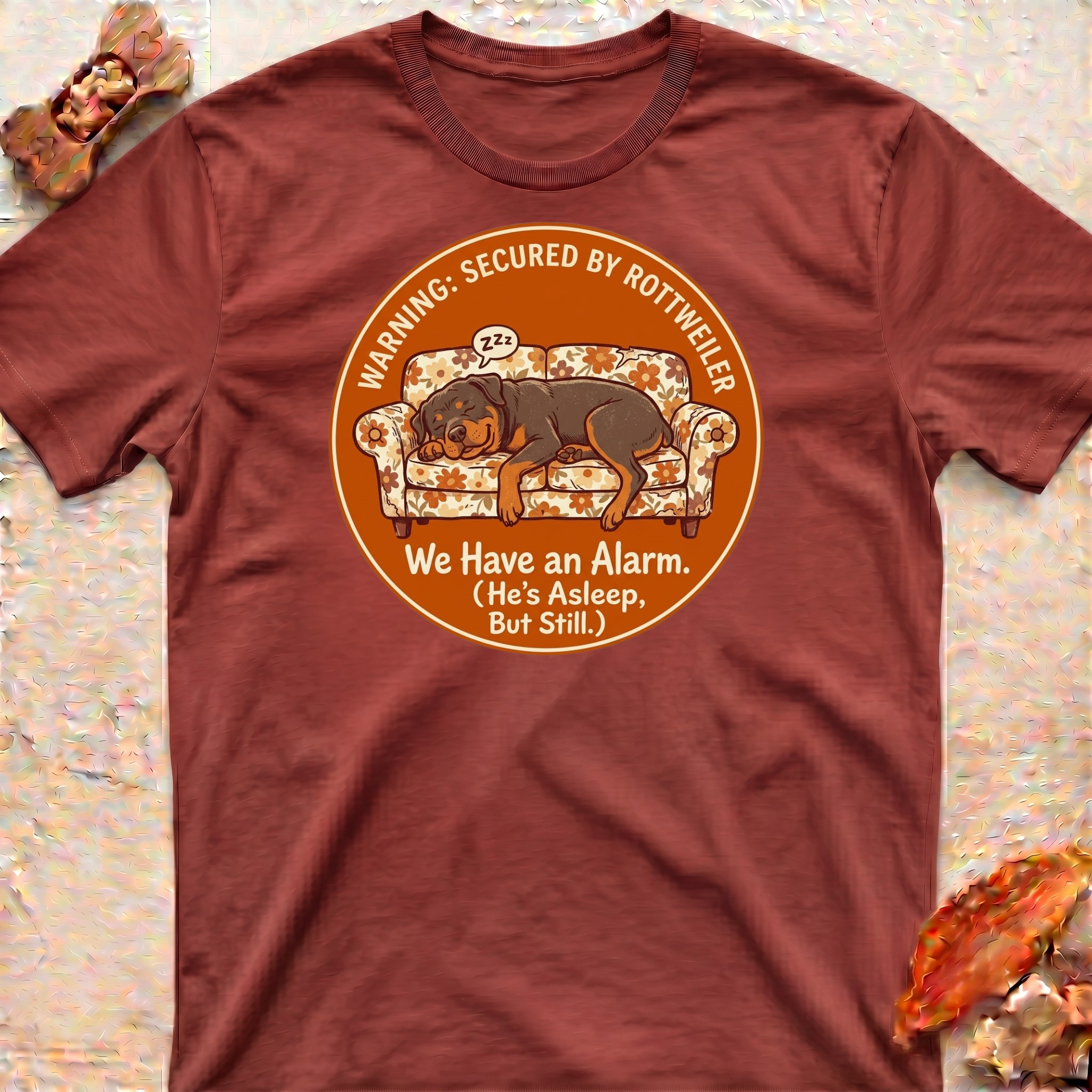 Sleeping Rottweiler Alarm T-Shirt