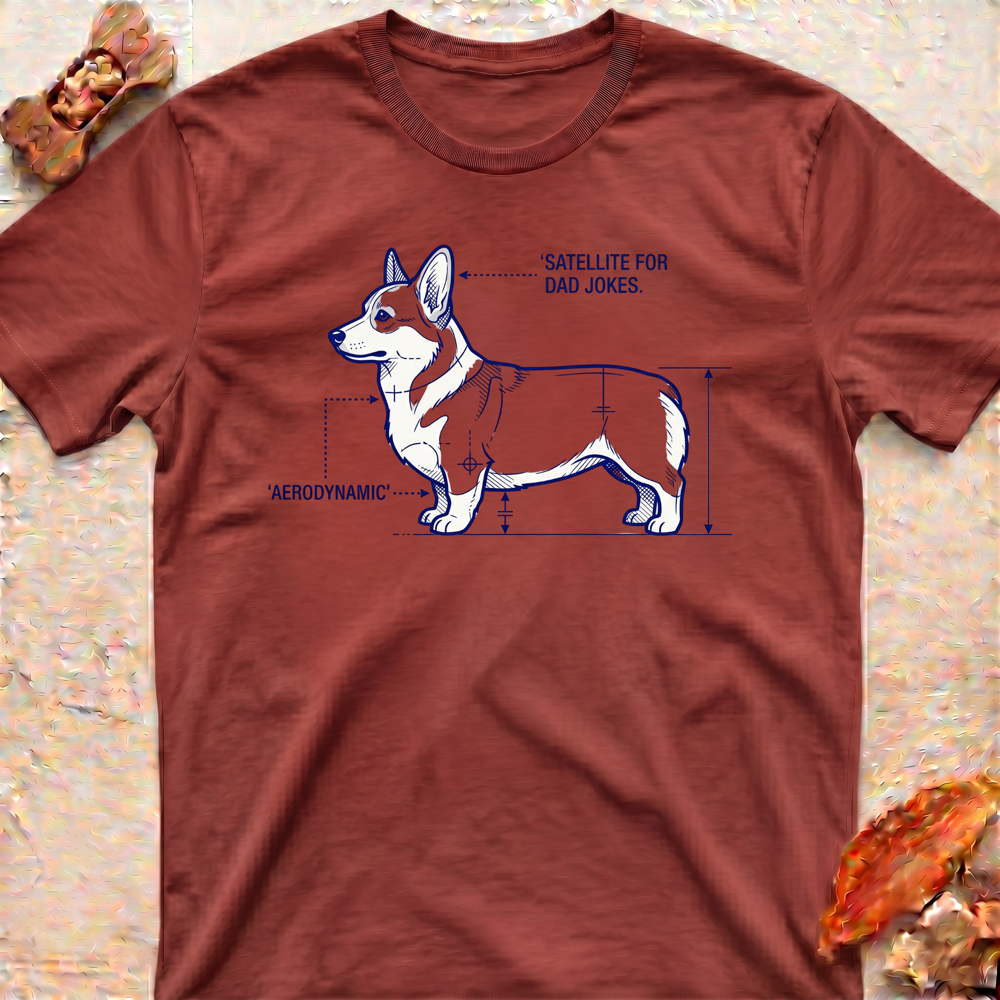 Corgi Blueprint Diagram T-Shirt