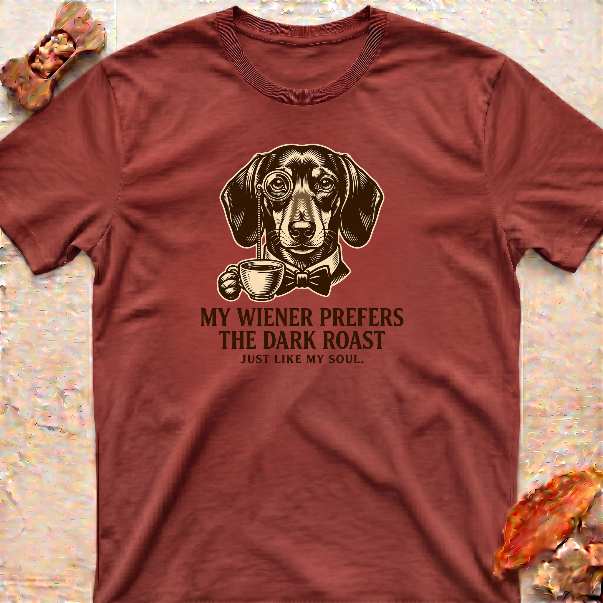 Graphic T-Shirt — Dachshund and Dark Coffee