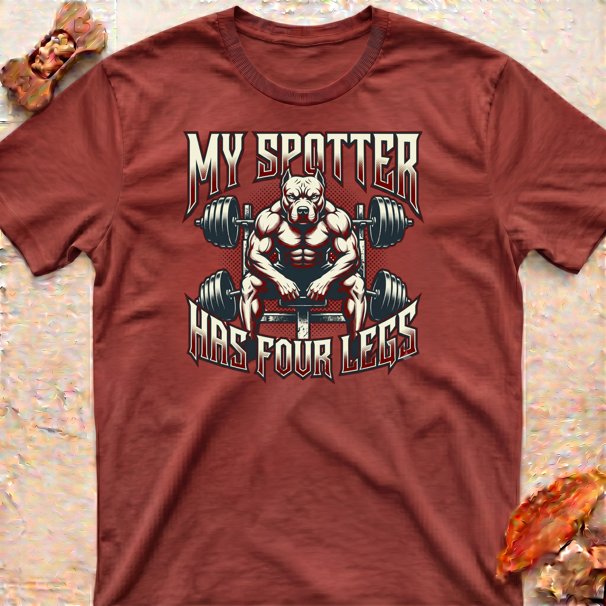 Weightlifting Pitbull Dad T-Shirt