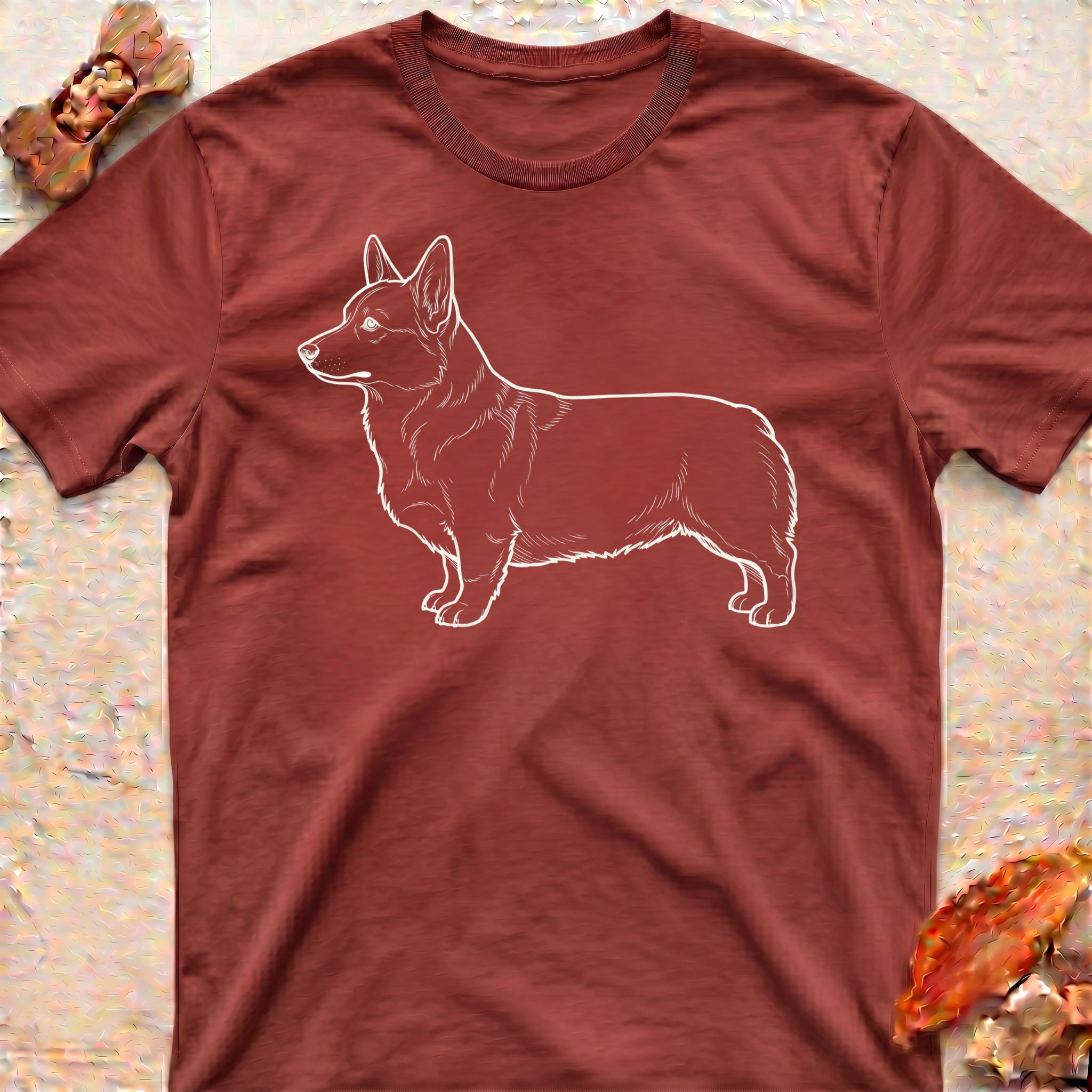 Corgi Minimalistic Outline T-Shirt