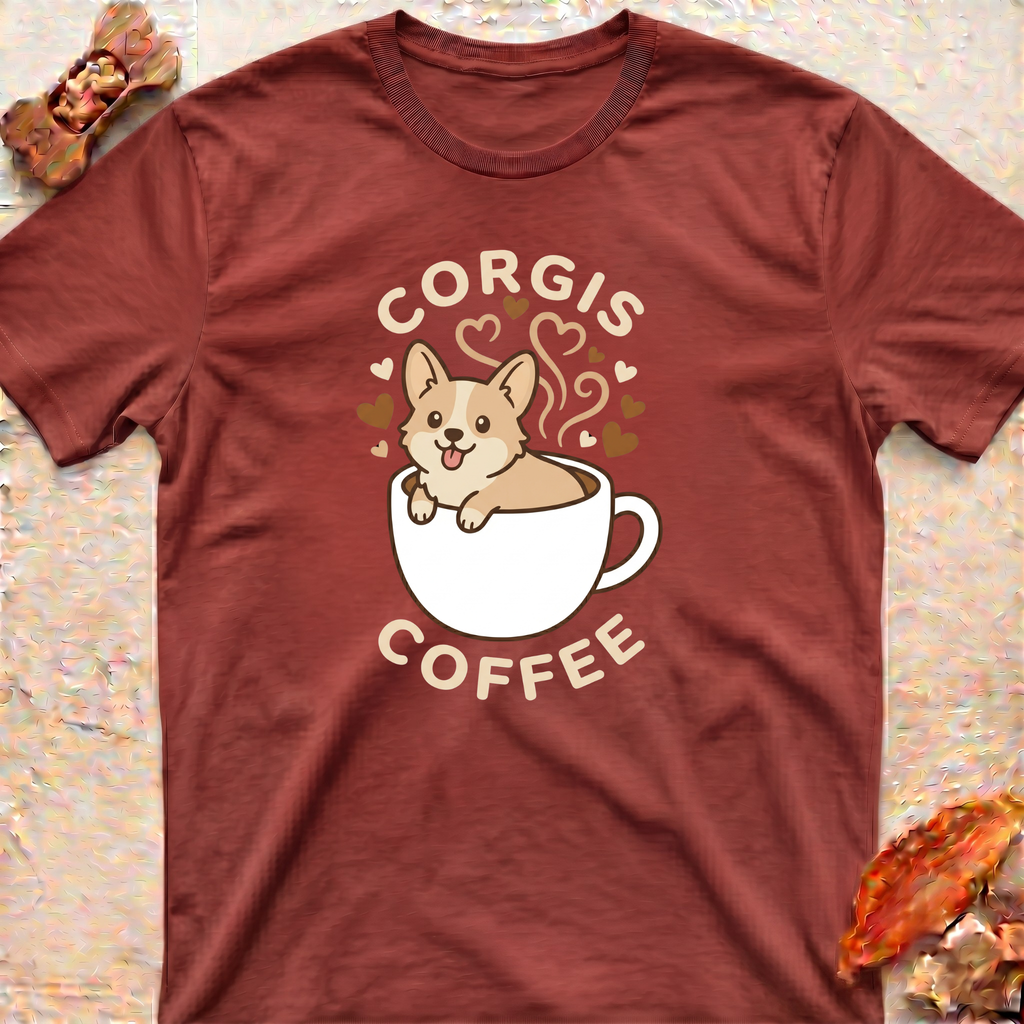 Corgis & Coffee Cup T-Shirt
