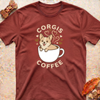 Corgis & Coffee Cup T-Shirt