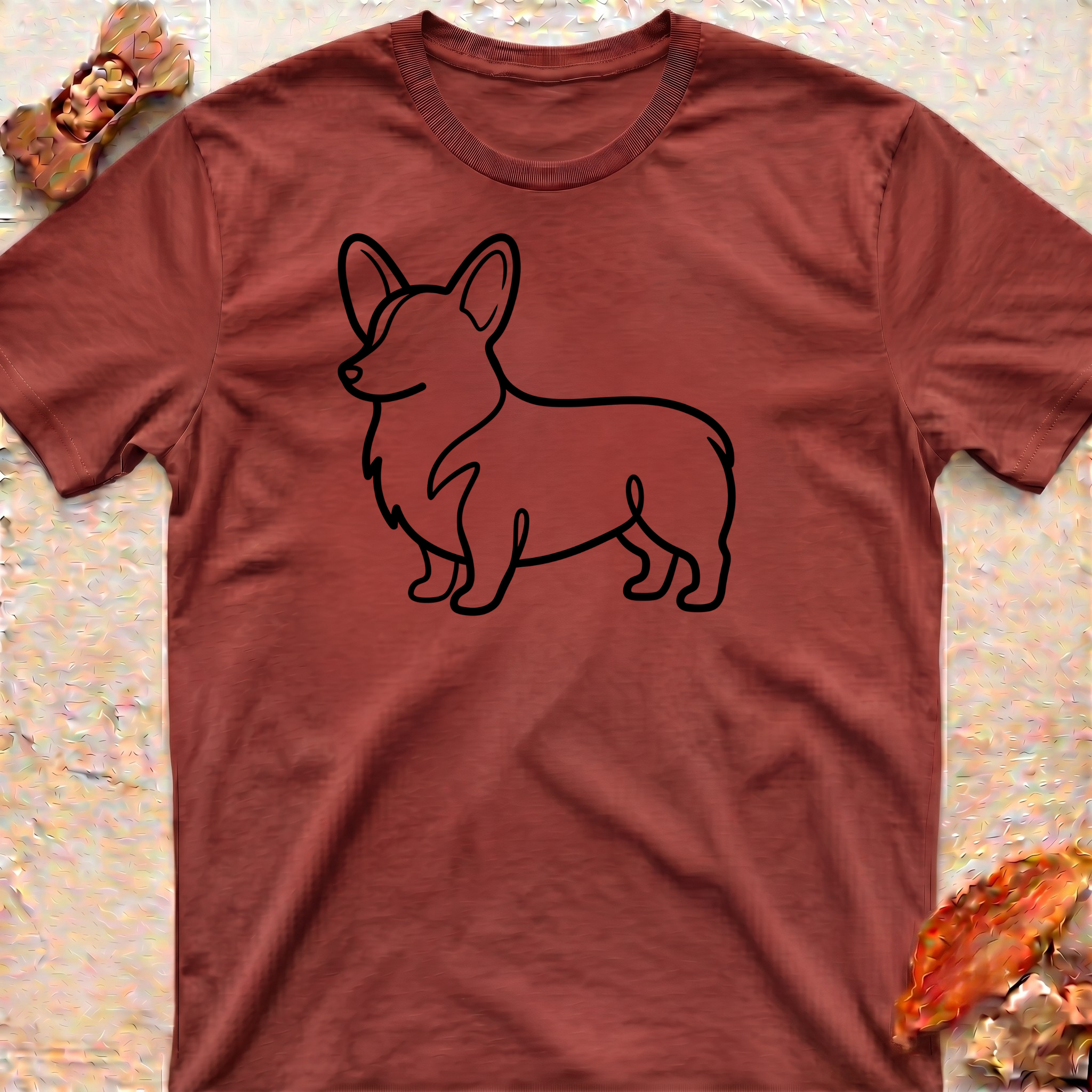 Minimalist Corgi Outline T-Shirt