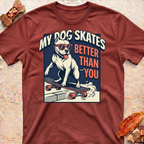 Smiling Skating Pitbull T-Shirt