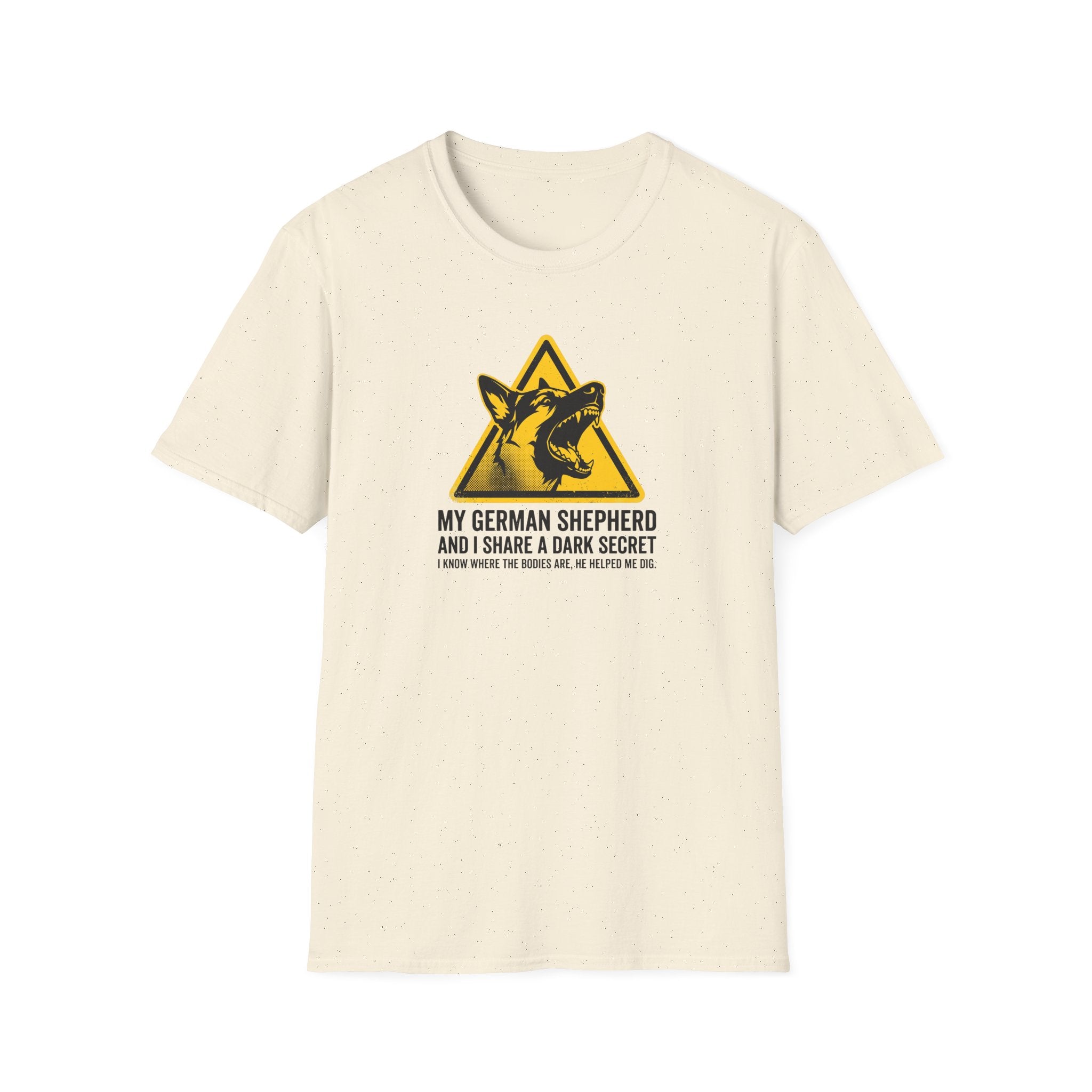 German Shepherd Dog T-Shirt — “My German Shepherd and I Share a Dark Secret” Graphic Tee