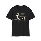 Corgi Blueprint T-Shirt — "Satellite for Dad Jokes" Funny Dog Anatomy Tee
