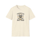 T-Shirt — "Frenchie Dad Built Tough" Graphic Tee for French Bulldog Owners