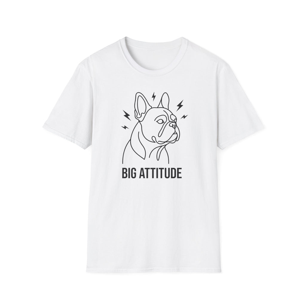 Big Attitude French Bulldog T-Shirt — Cute Bulldog Line Art Tee