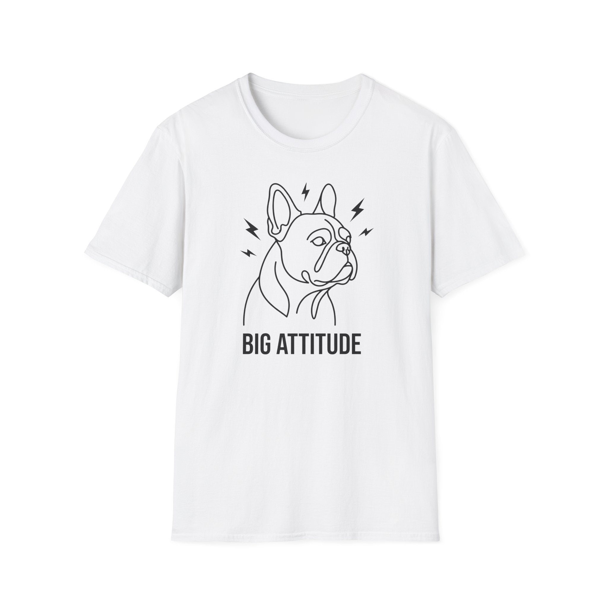 Big Attitude French Bulldog T-Shirt — Cute Bulldog Line Art Tee