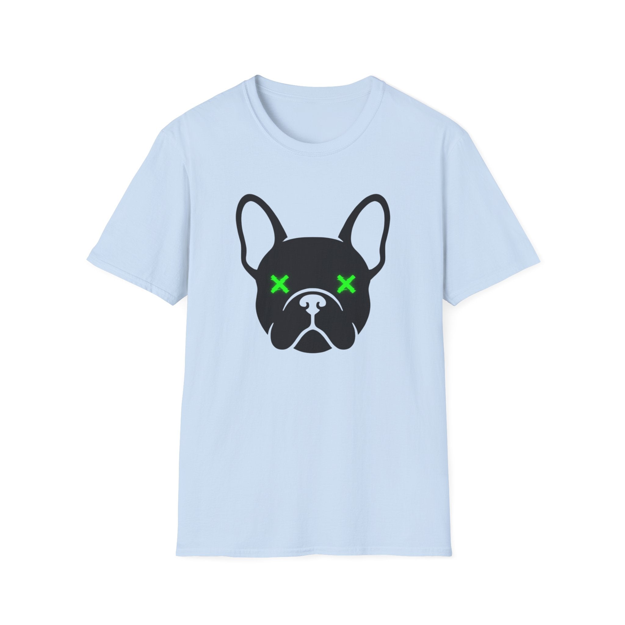 French Bulldog Tee — Neon X Eyes Dog Face Graphic T-Shirt