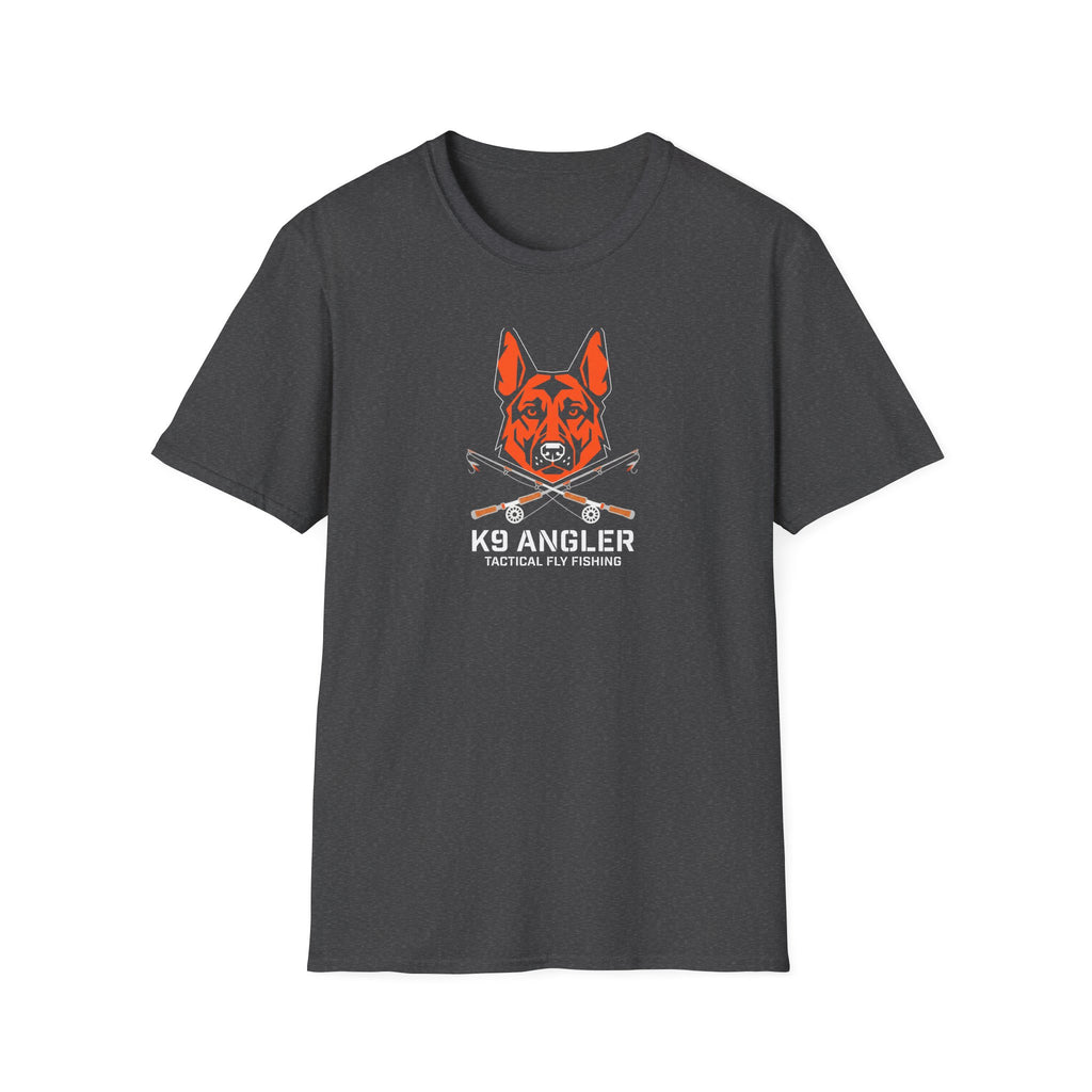K9 Angler T‑Shirt — Tactical Fly Fishing Dog Design