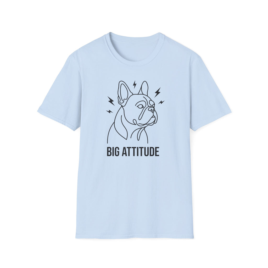 Big Attitude French Bulldog T-Shirt — Cute Bulldog Line Art Tee