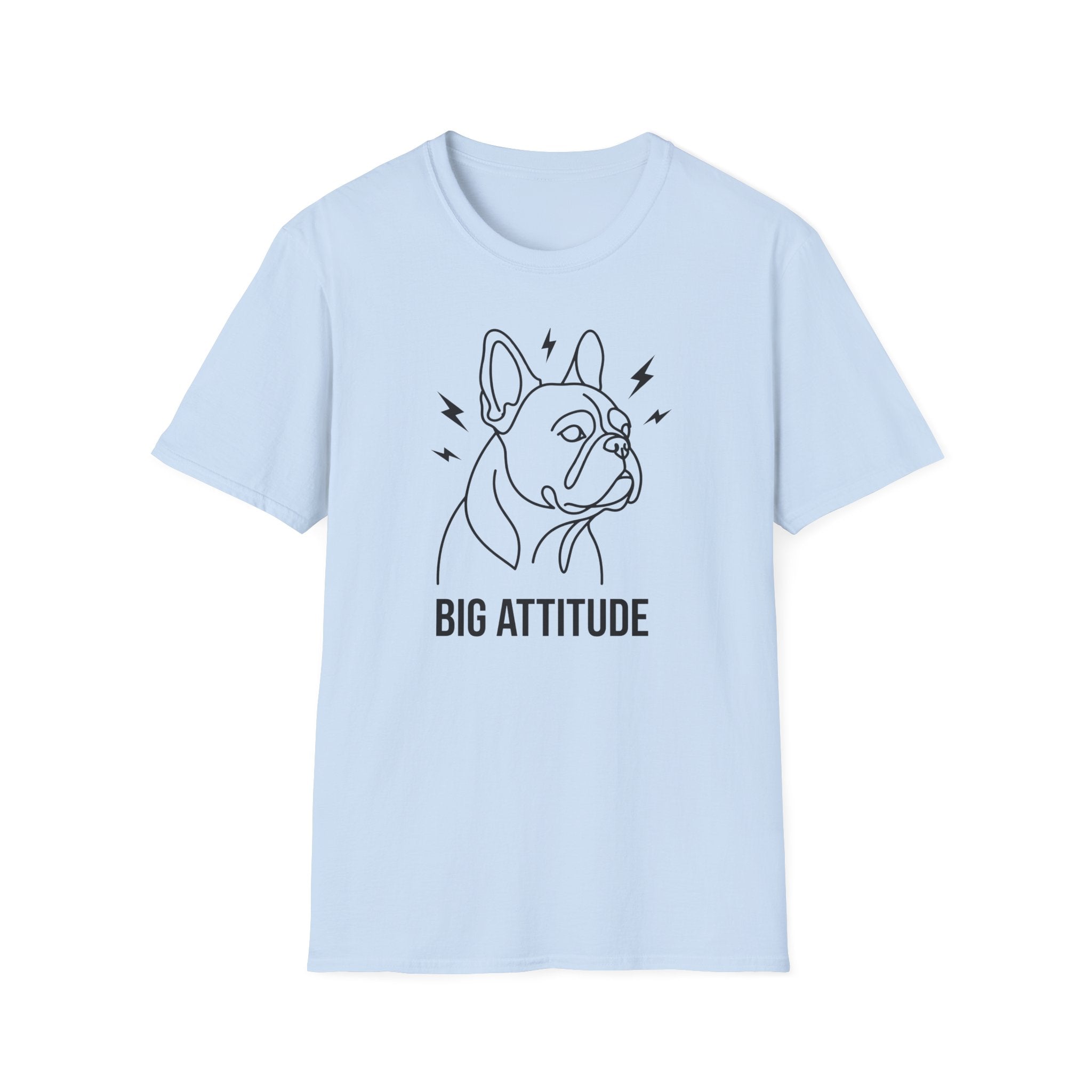 Big Attitude French Bulldog T-Shirt — Cute Bulldog Line Art Tee