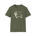 Corgi Blueprint T-Shirt — "Satellite for Dad Jokes" Funny Dog Anatomy Tee