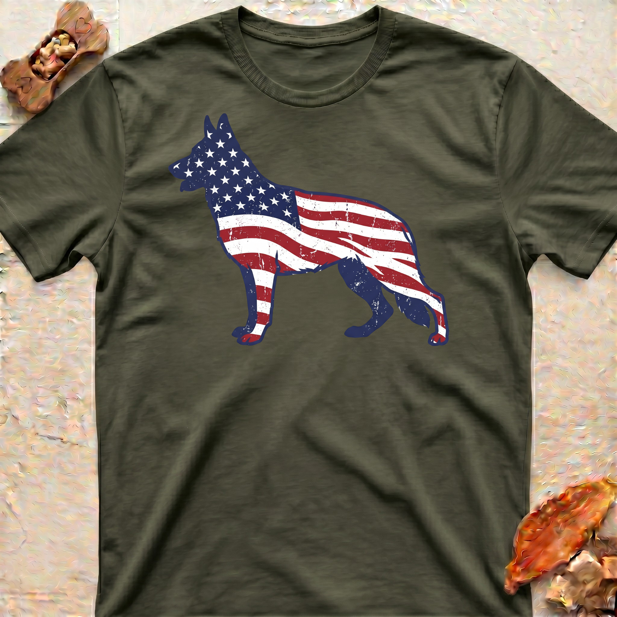 American Flag German Shepherd T-Shirt