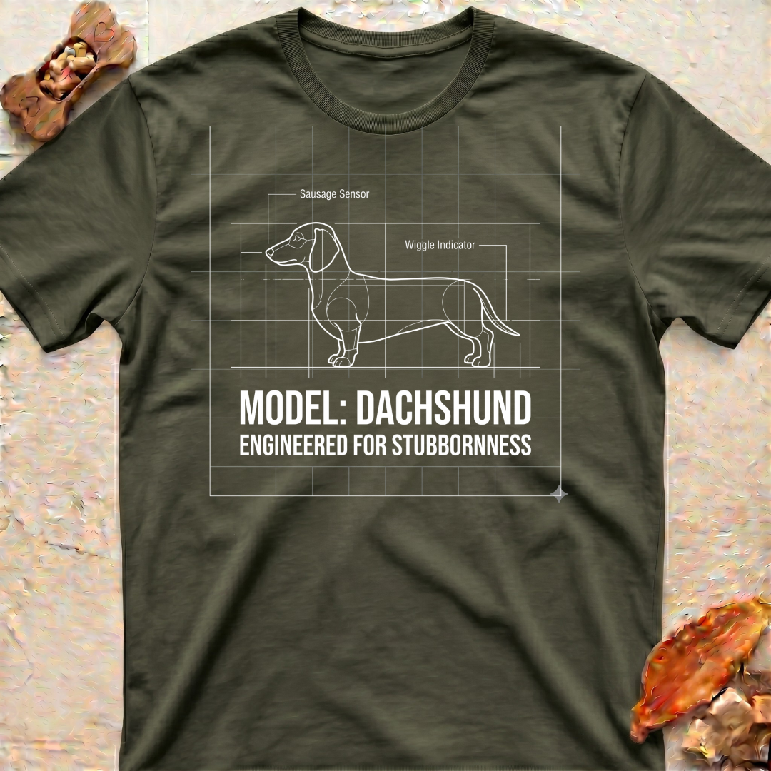 Dachshund Blueprint Dog Dad T-Shirt