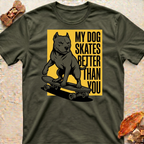 Smiling Skating Pitbull T-Shirt