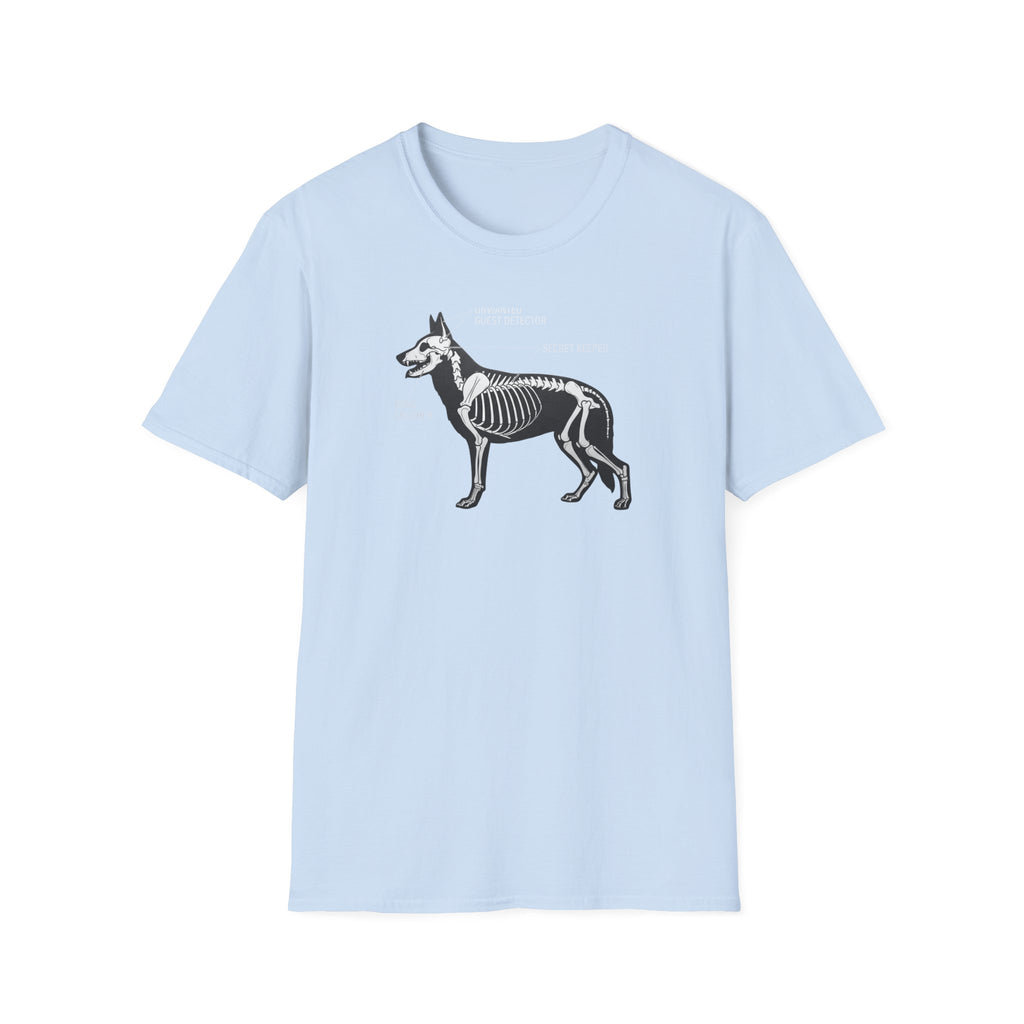 German Shepherd Skeleton T-Shirt — Gothic X-Ray Canine Graphic Tee