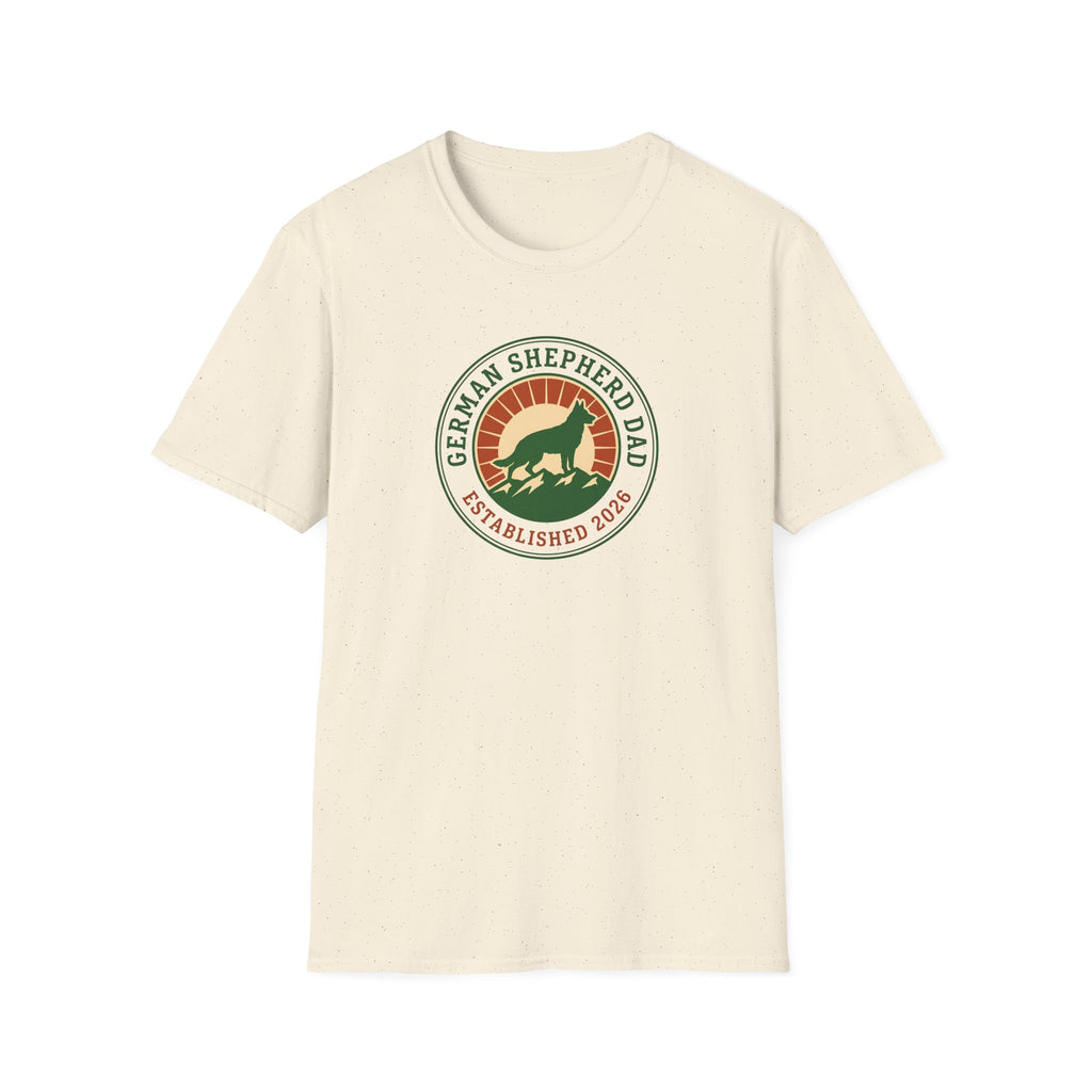 German Shepherd Dad T-Shirt – Retro Established 2026 Dog Owner Tee