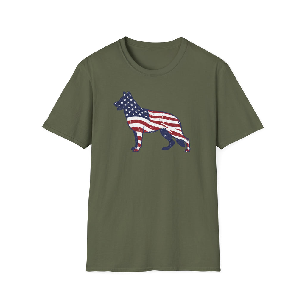 American Flag German Shepherd T-Shirt