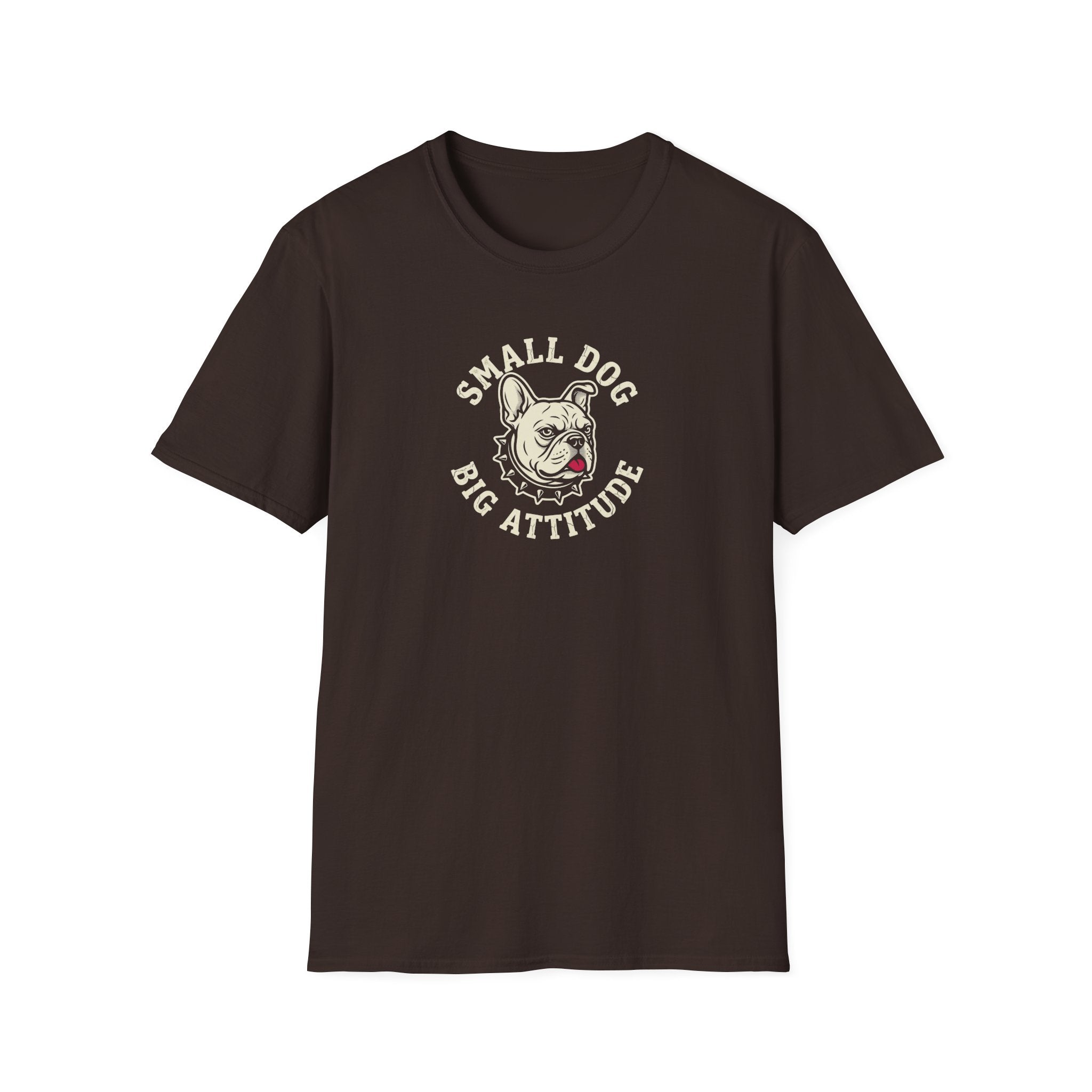 T-Shirt — "Small Dog Big Attitude" Vintage Bulldog Graphic