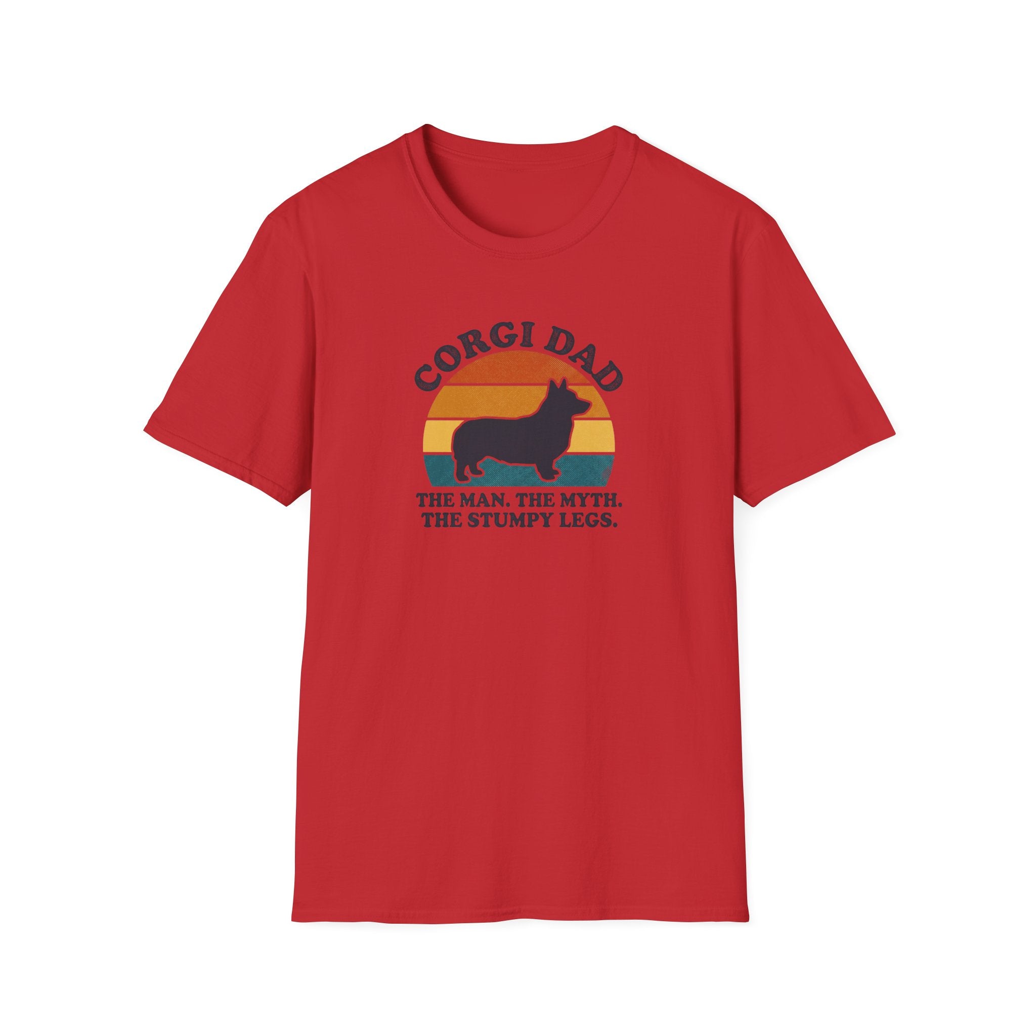 Corgi Dad T-Shirt — "The Man. The Myth. The Stumpy Legs." Retro Dog Dad Tee