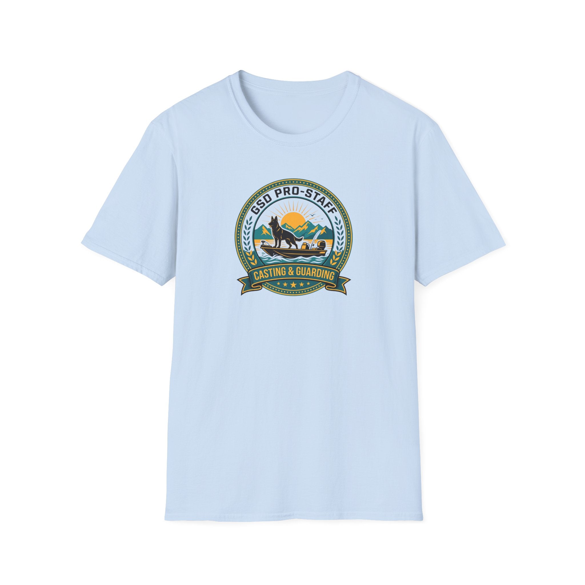 German Shepherd Fishing Club Logo T-Shirt — Cast & Release Outdoor Graphic Tee