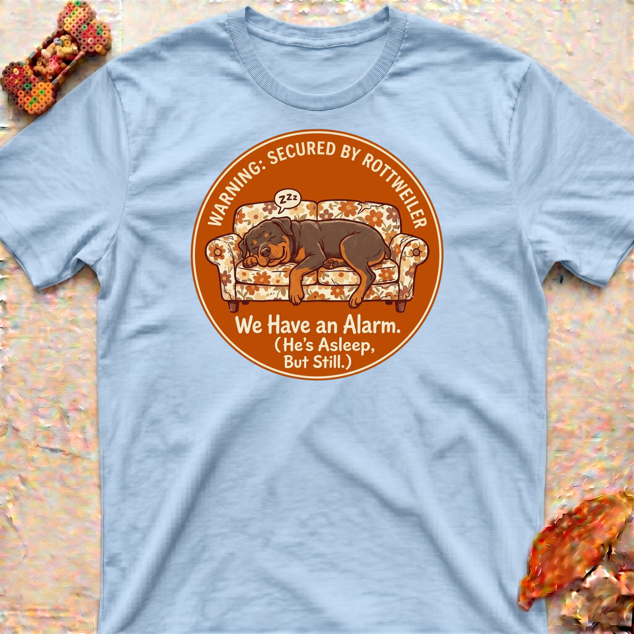 Sleeping Rottweiler Alarm T-Shirt