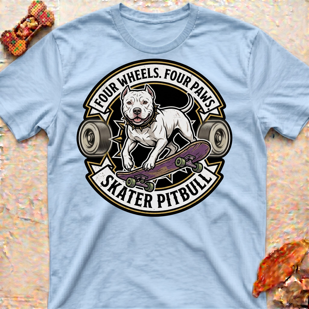 Four Wheels Skater Pitbull T-Shirt