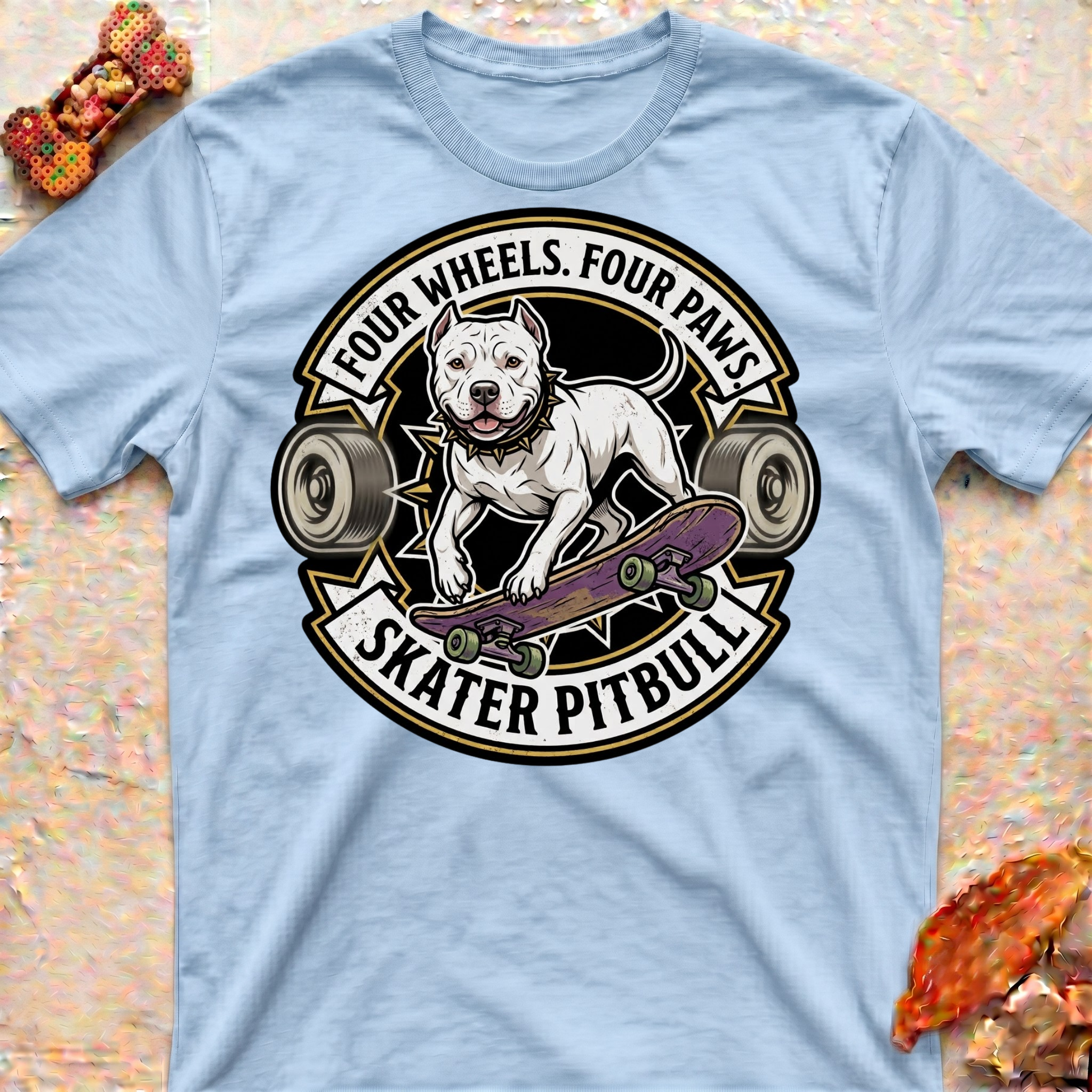Four Wheels Skater Pitbull T-Shirt
