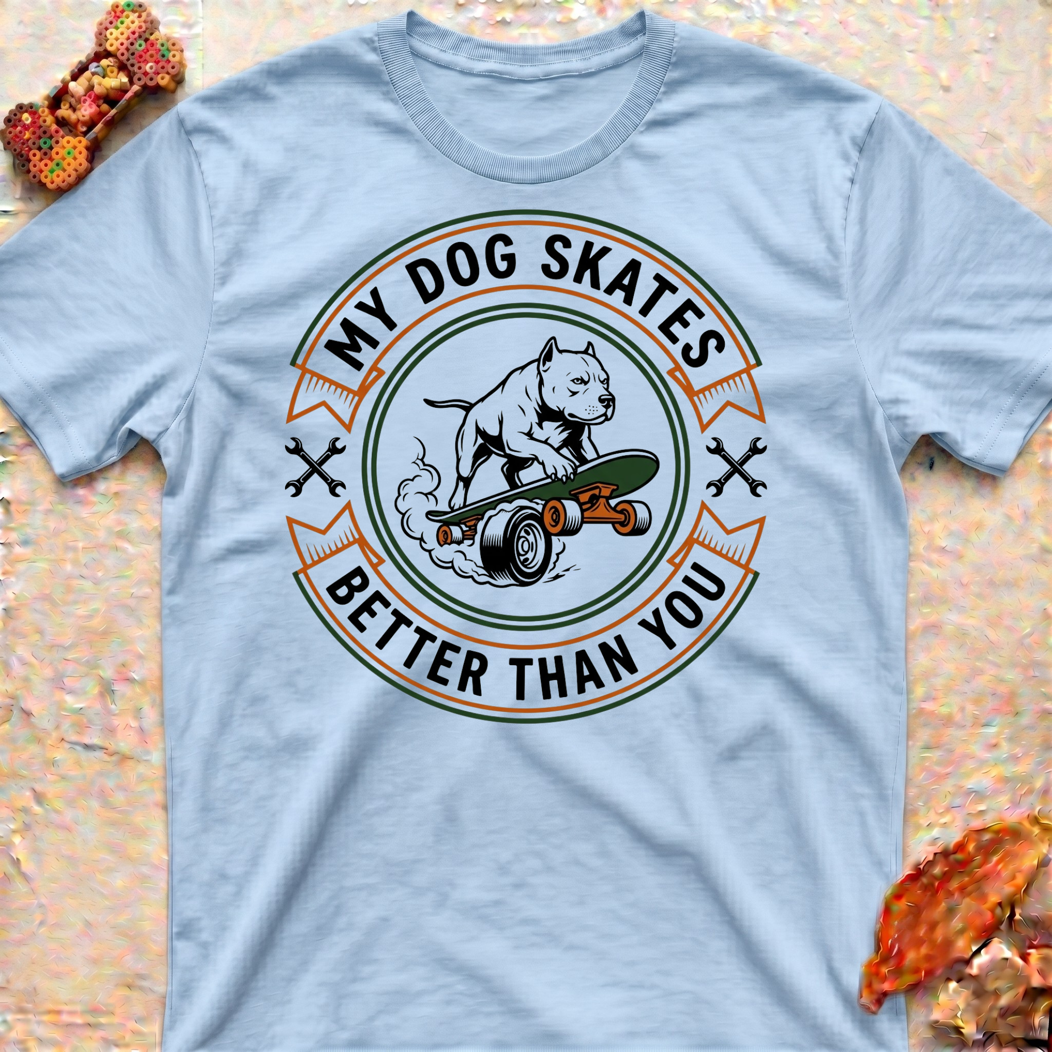 Skating Pitbull T-Shirt