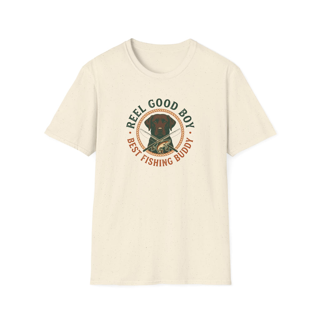 Reel Good Boy Fishing T-Shirt- Labrador Retriever Relaxed Tee