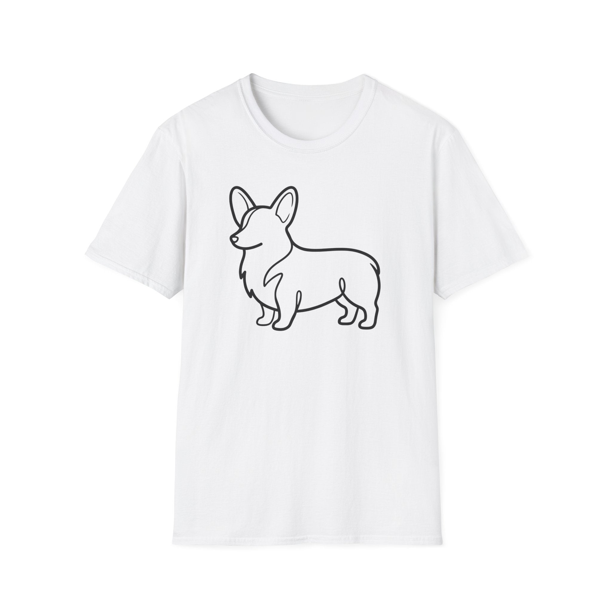 Corgi Outline T-Shirt – Minimalist Dog Silhouette Tee