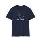 Corgi Dad T-Shirt — Minimal Outline Corgi Tee for Dog Lovers
