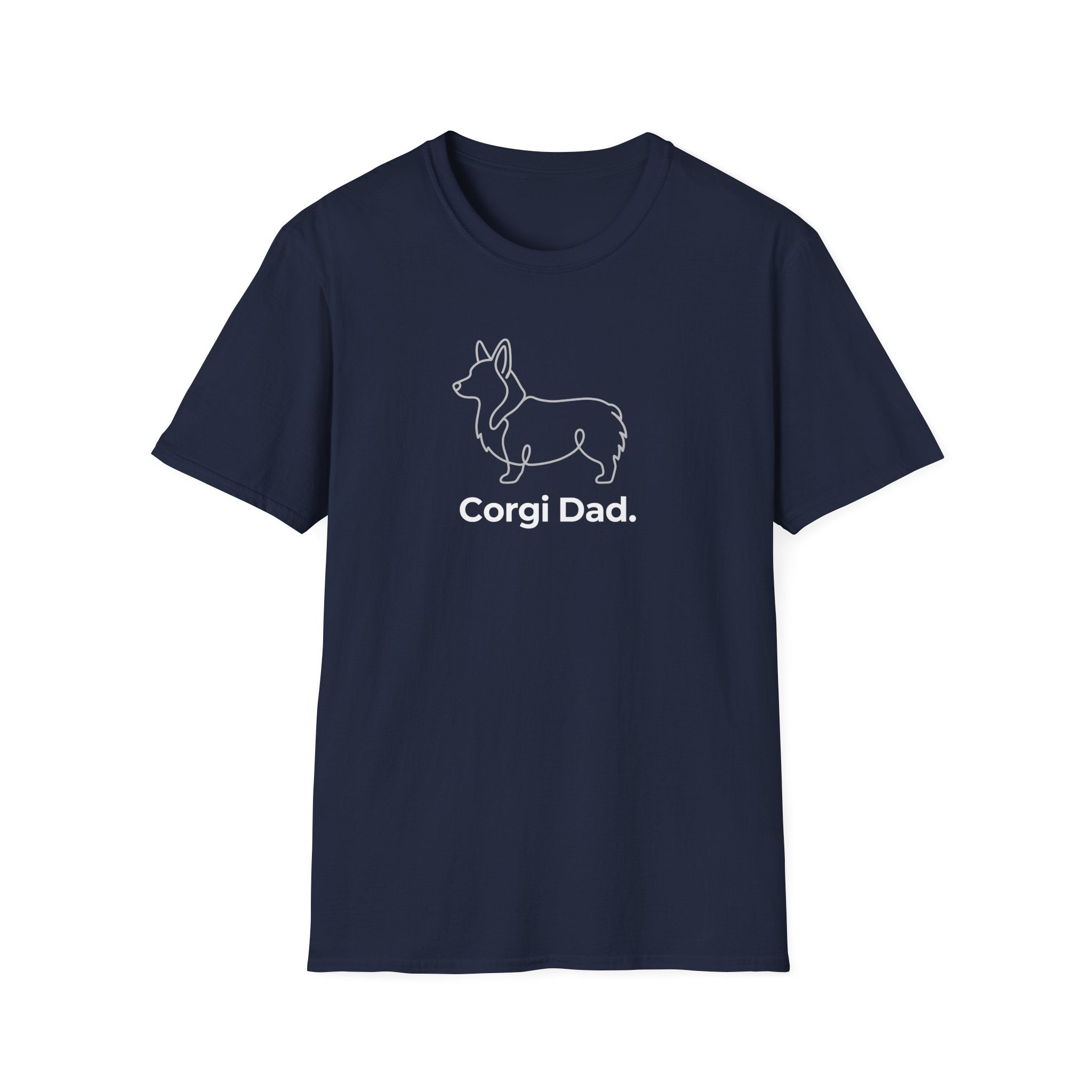 Corgi Dad T-Shirt — Minimal Outline Corgi Tee for Dog Lovers